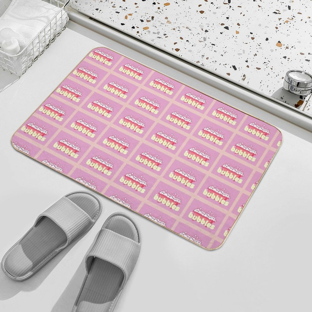 Cartoon Pink Bubble Bath Poster  High-Traffic Bath Mat