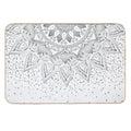 Elegant Grey Mandala Confetti Design  Versatile Bath Mat