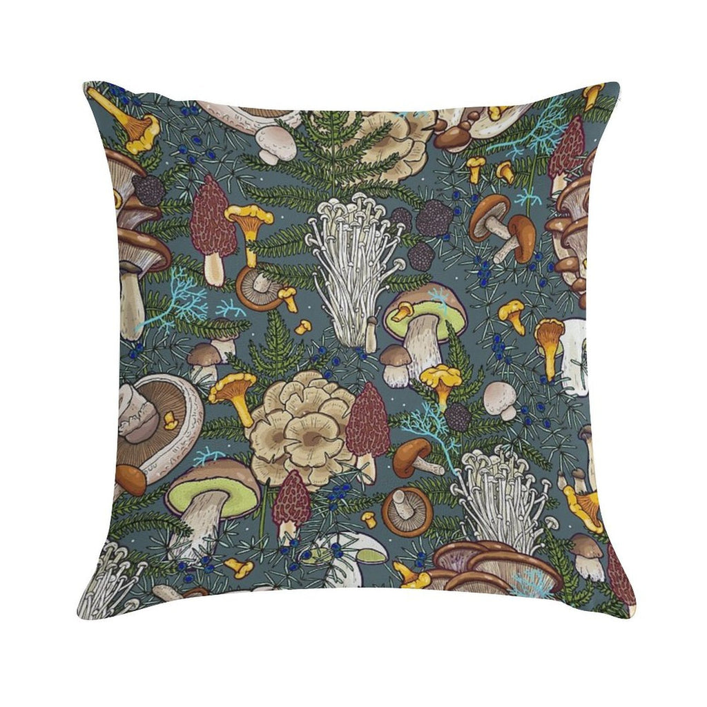 Mushroom Forest Soft Home Decor Throw Pillow