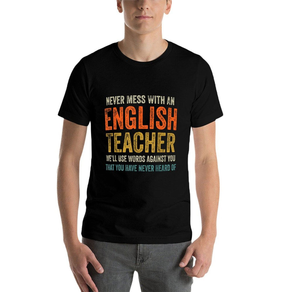 Never Mess With An English Teacher Funny Grammar Teacher  Classic T-Shirt