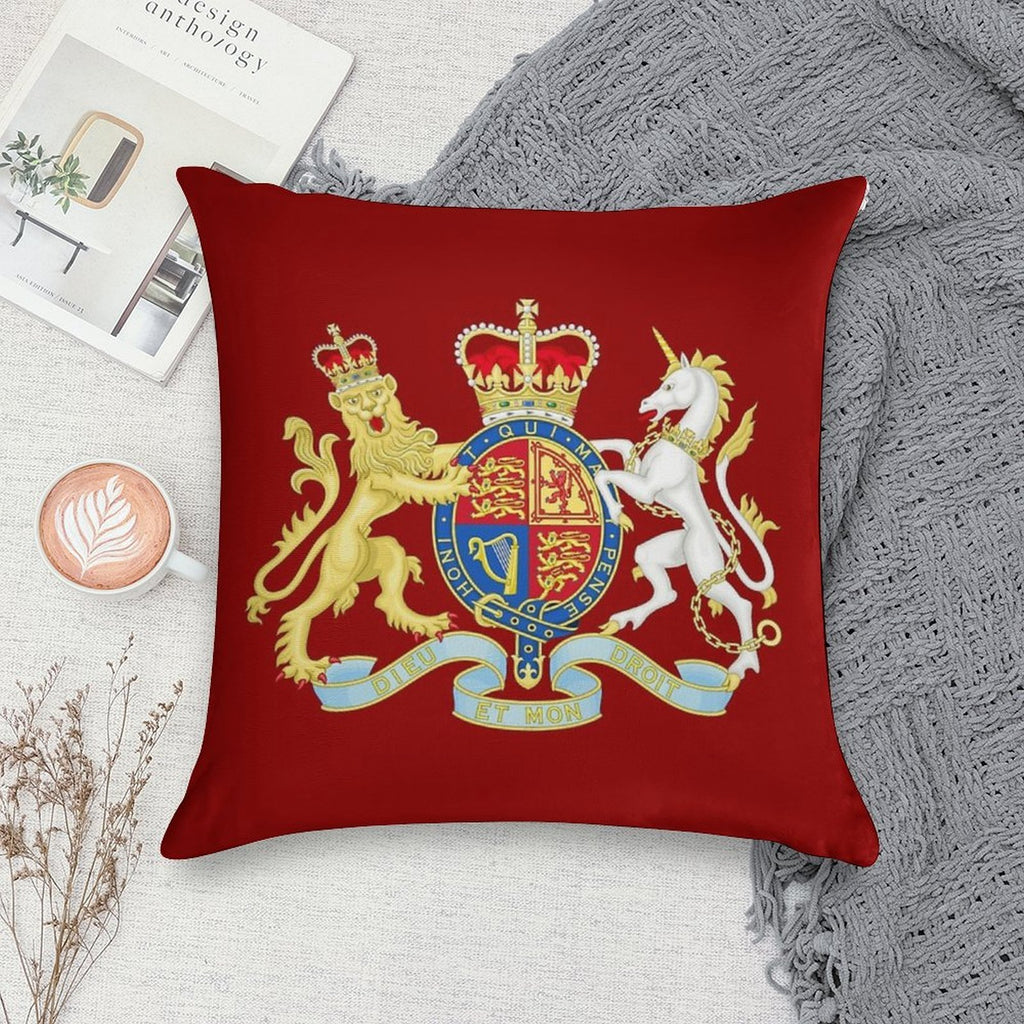 Royal Coat of Arms of The United Kingdom Soft Multiple Sizes Throw Pillow