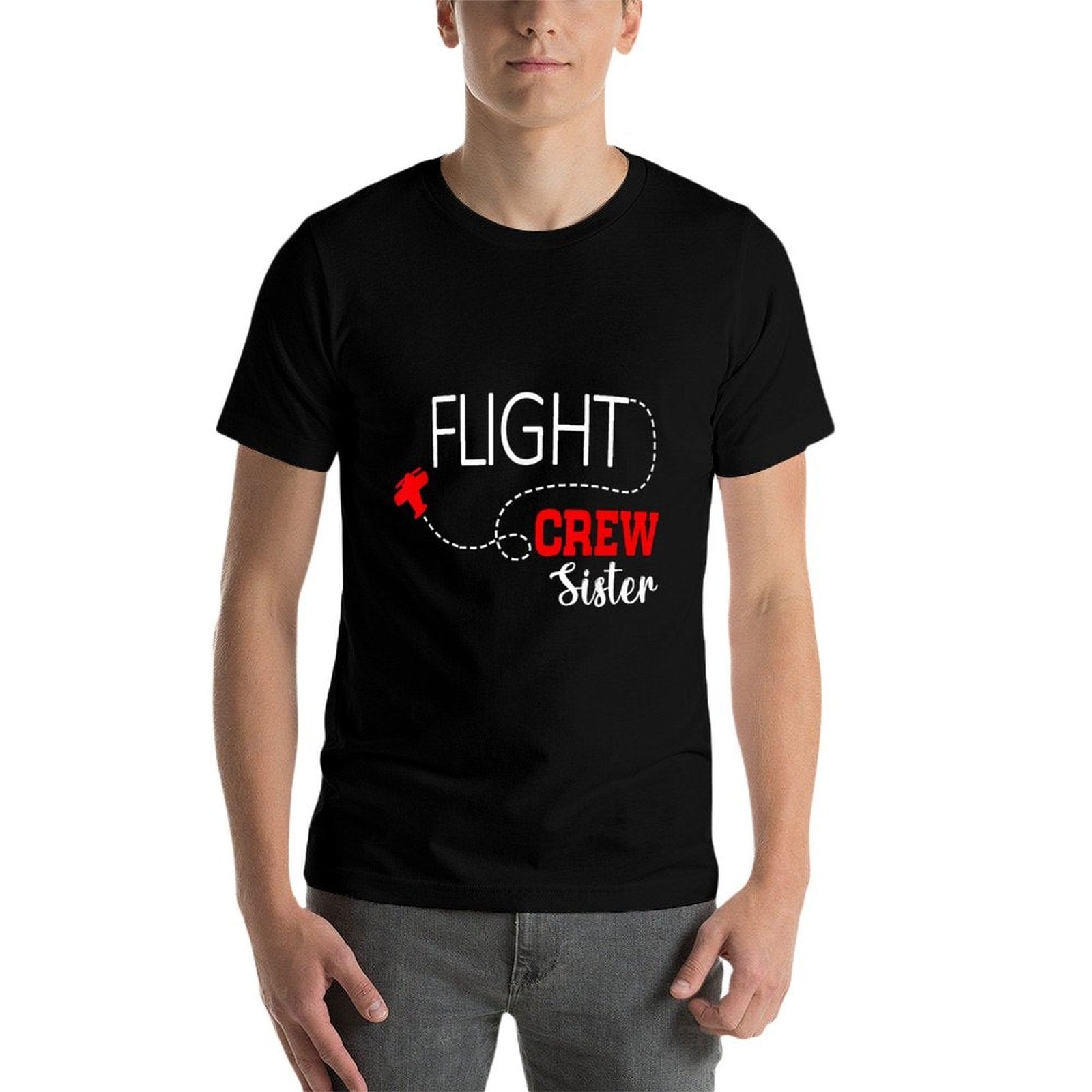 Flight Crew Airplane 1st Birthday Sister Airplane Family  Trendy Pattern T-Shirt