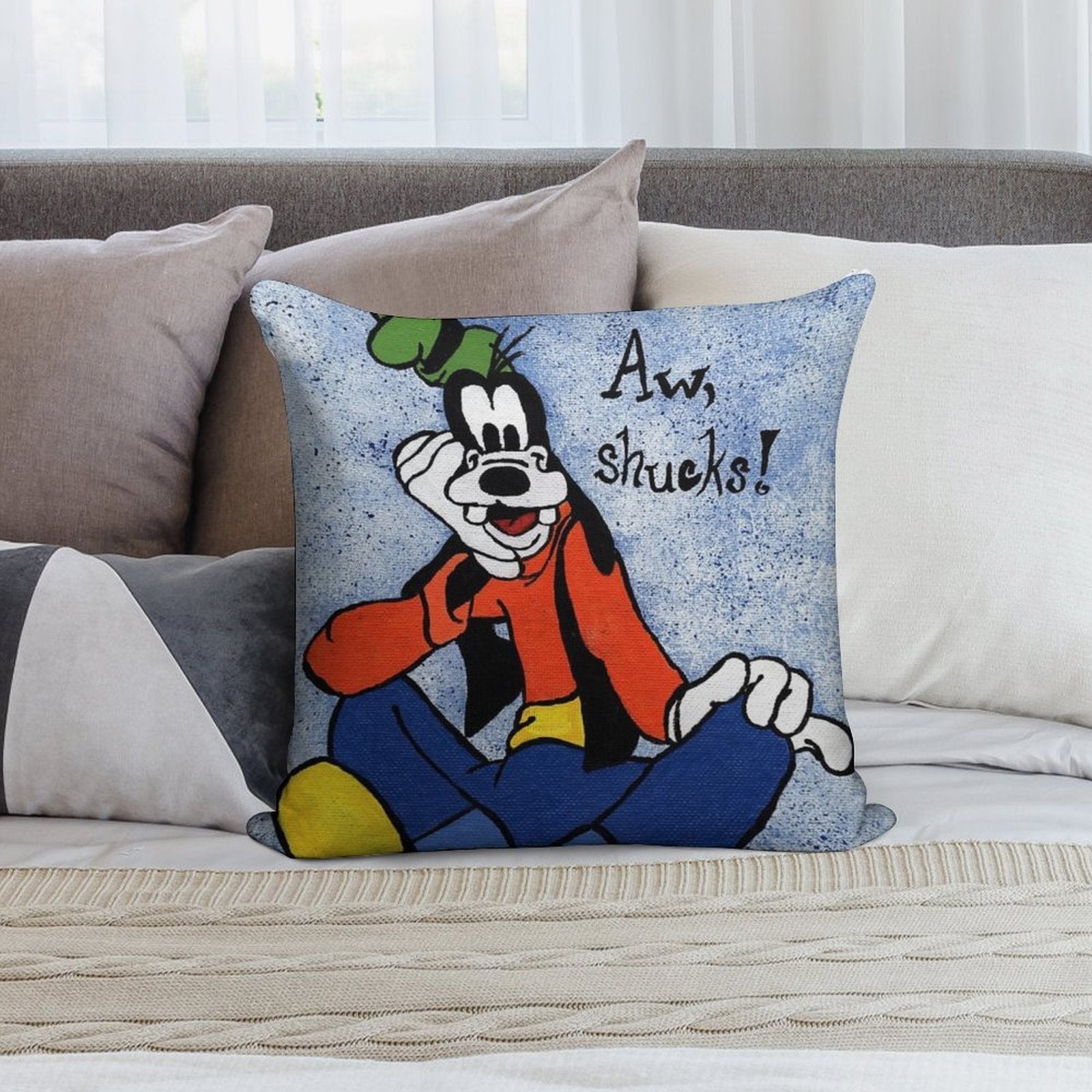 Goofy Painting Soft Easy Maintenance Throw Pillow
