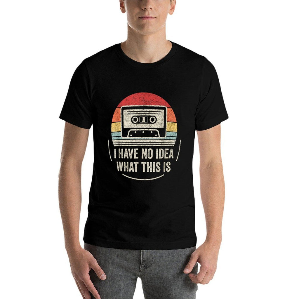 Retro Cassette Kids Funny, Classic Fit,, Black  Stretchy T-Shirt