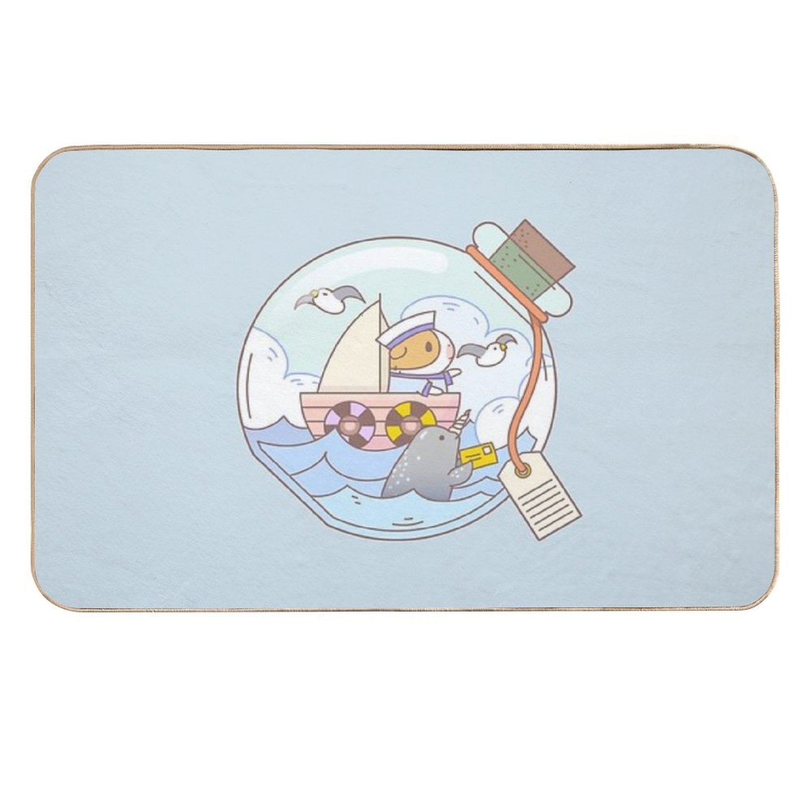 Bubu The Guinea Pig, A Jar of Adventure  Fade-Resistant Bath Mat