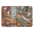 Beige Mushroom Forest  Easy Maintenance Bath Mat