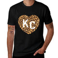Heart KC Cheetah Leopard Pattern Brown Yellow Spots Heart Kc  Cotton T-Shirt