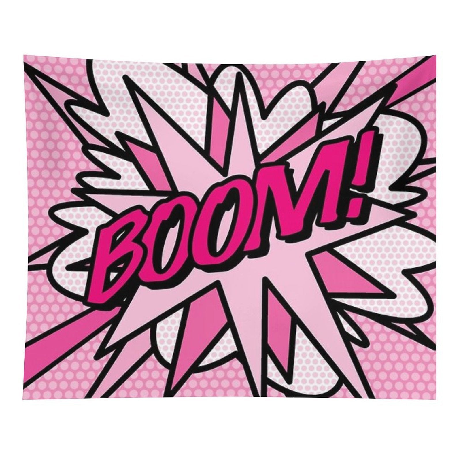 BOOM Pink Comic Book Pop Art Modern Fun Retro Tapestry