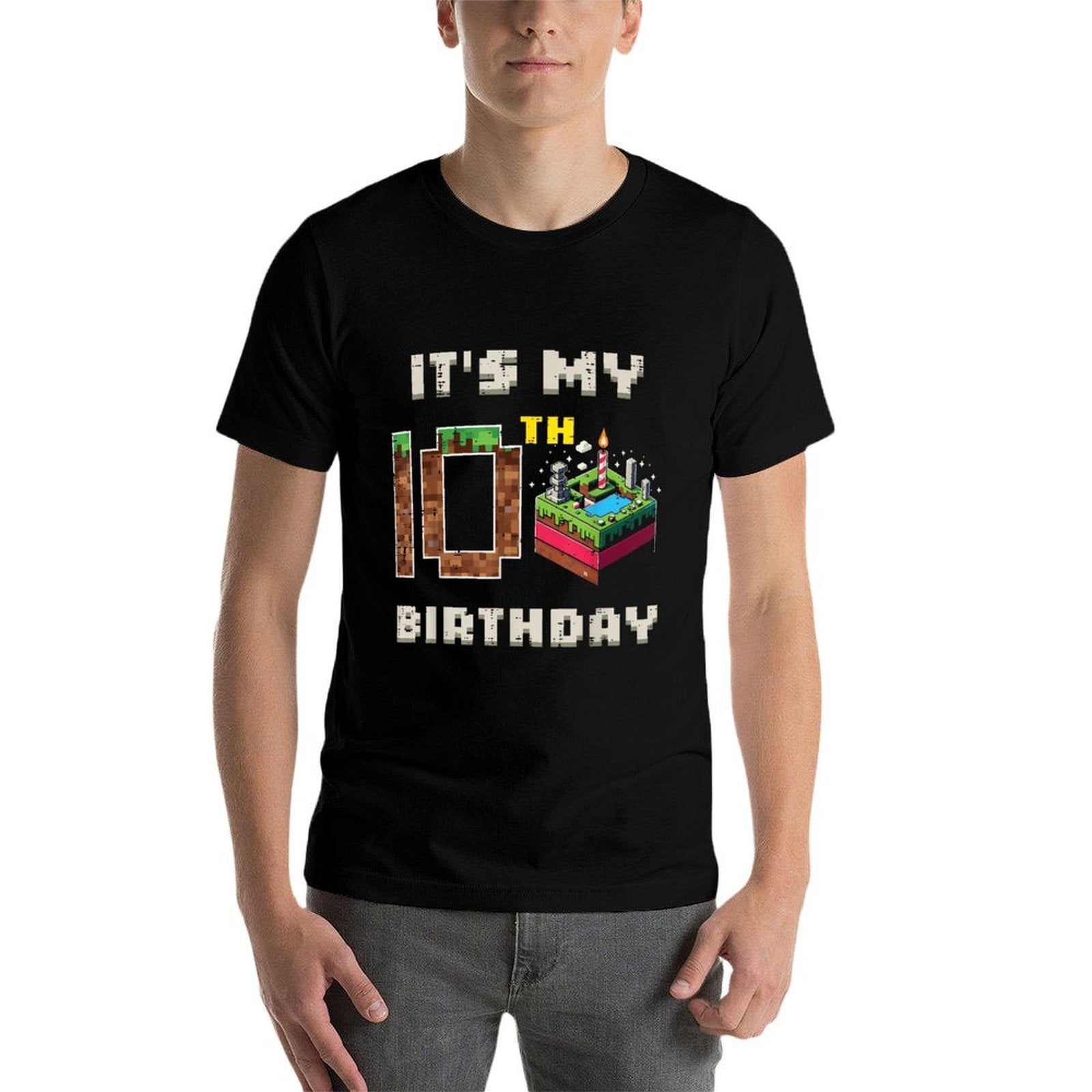 My 10th Birthday Pixel Game 10 Cake Gamer Boys Kid Youth  Vintage-inspired T-Shirt