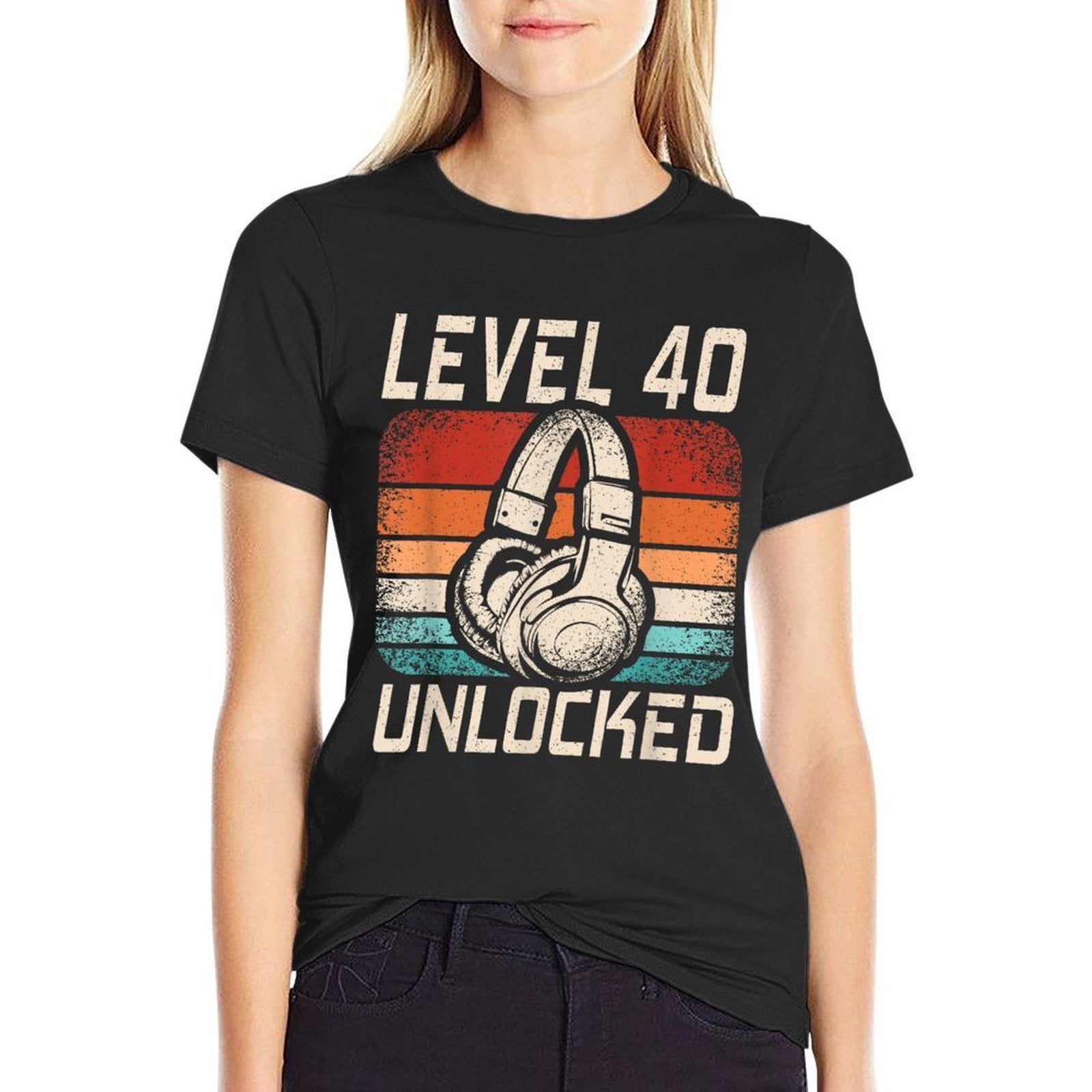 Level 40 Unlocked Gaming 40 Years Old 40th Birthday Gamer  Lightweight T-Shirt