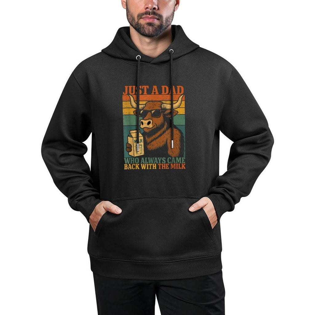 Just A Dad Who Always Came Back With The Milk Funny Dad Shape Retention Hoodie