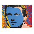 Pop Graffiti Art Portrait of A Vintage French Actor Tapestry