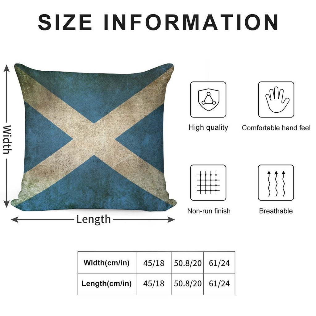 Old And Worn Distressed Vintage Flag of Scotland Soft Luxury Feel Throw Pillow
