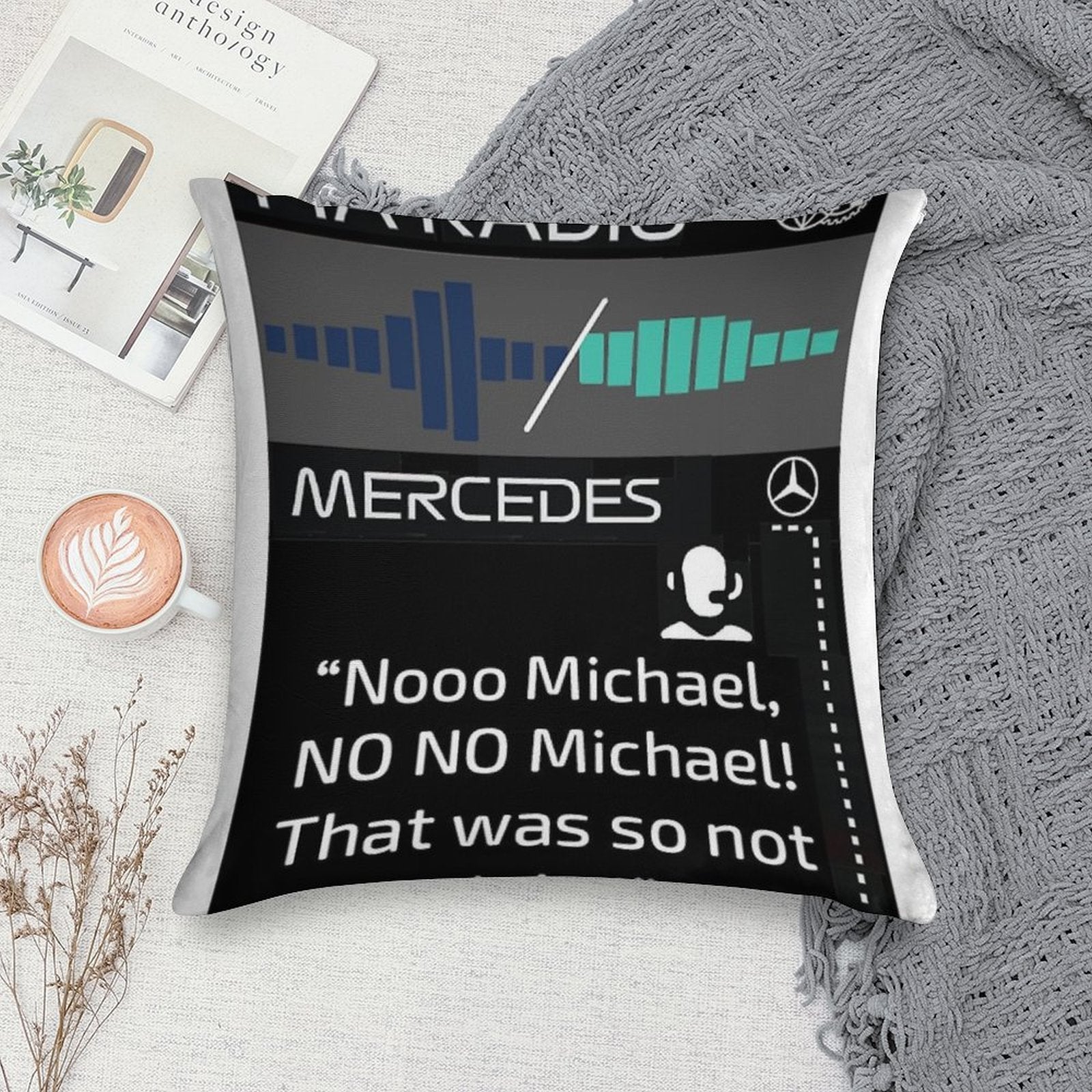 Toto Wolff Angry Team Radio Abu Dhabi 2021 Soft Easy Maintenance Throw Pillow