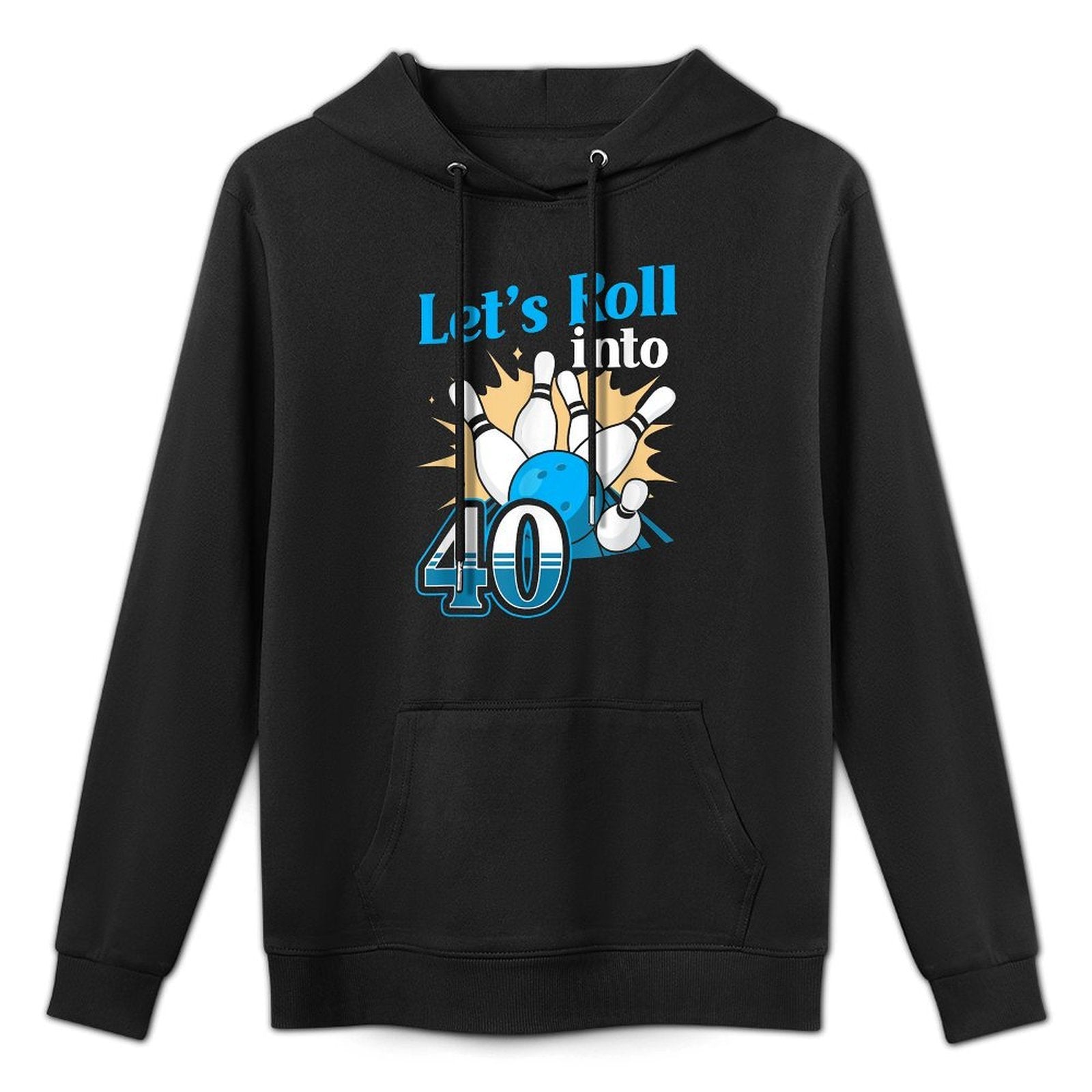 Rolling Into 40 Bowling 40th Birthday Shape Retention Hoodie