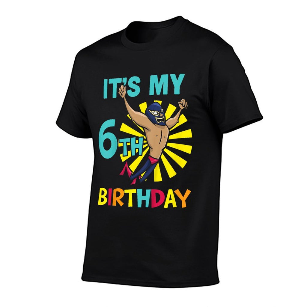 Kids Kids It's My 6th Birthday Wrestling Theme for 6-Year-Old Boy  Oversized Silhouette T-Shirt