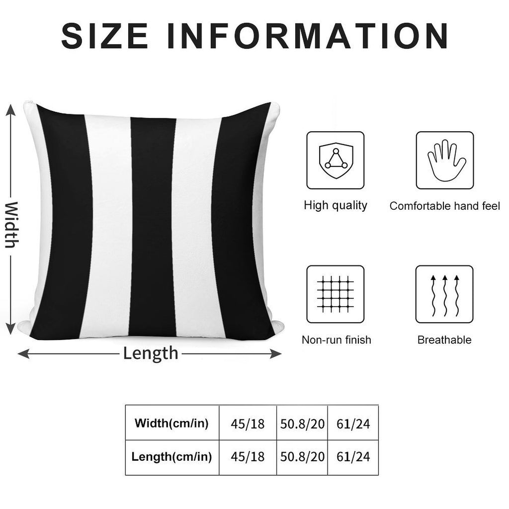 Black And White Stripes Soft Shrink-Resistant Throw Pillow