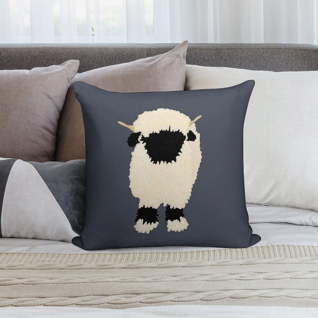 Black Nose Valais Sheep Soft Luxury Feel Throw Pillow