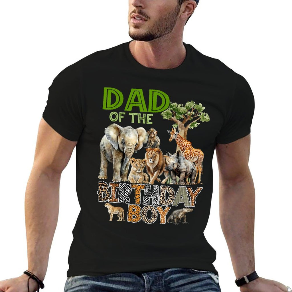 Dad of The Birthday Boy Safari Zoo Animals Family Bday Party  Stretchy T-Shirt