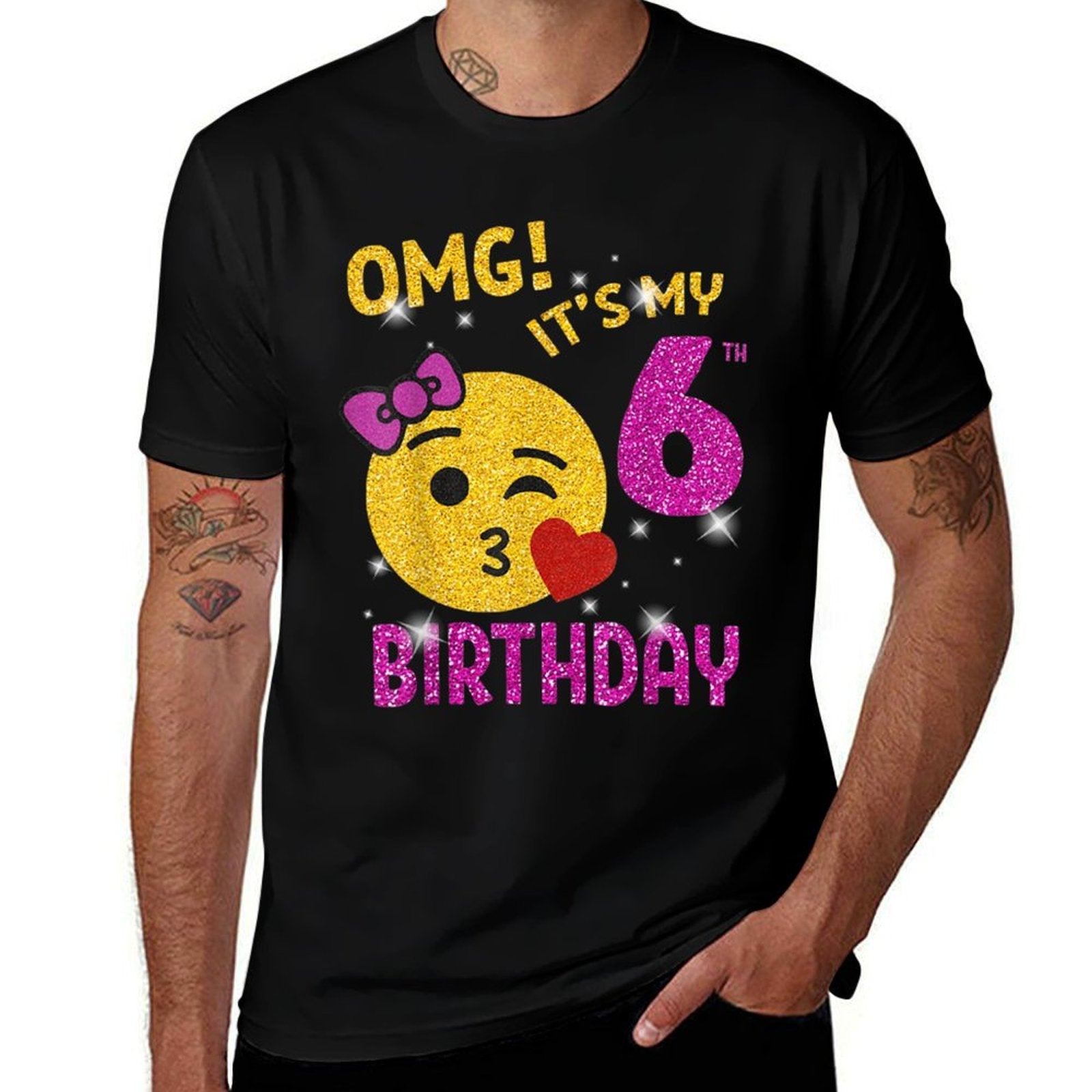 OMG It's My 6th Birthday Girl Cute 6 Yrs Old Birthday Party  Moisture-wicking T-Shirt