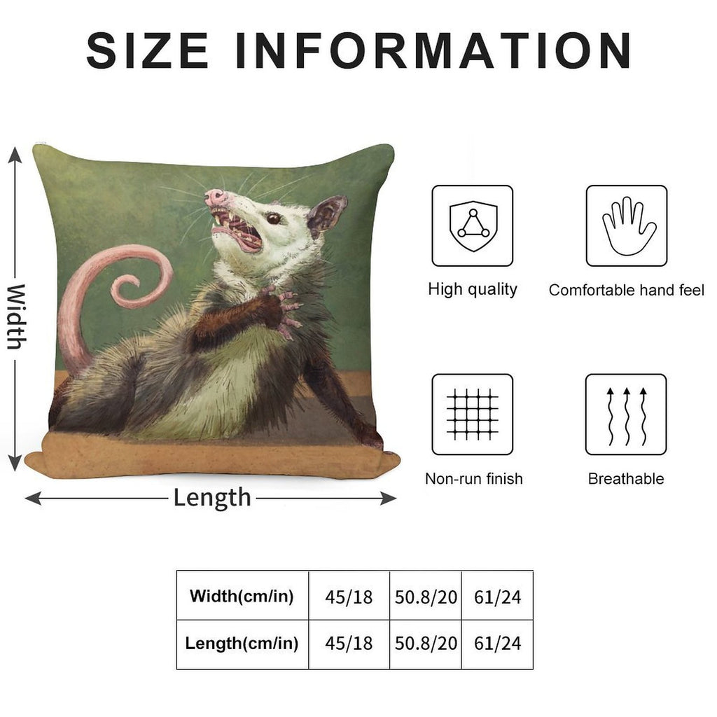 Amateur Opossum Actress Soft Fade-Resistant Throw Pillow