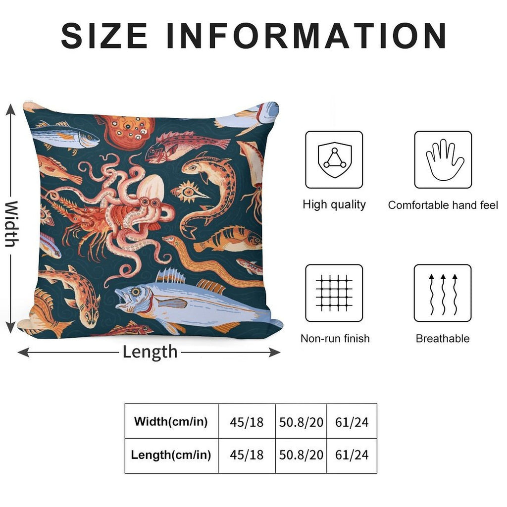 Pompeii Marine Mosaic Soft Luxury Feel Throw Pillow
