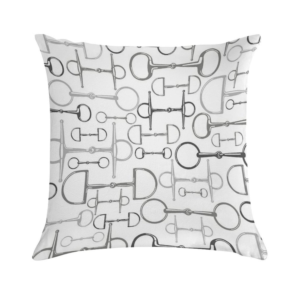 Snaffles Multi Gray Soft Short Plush Fabric Throw Pillow