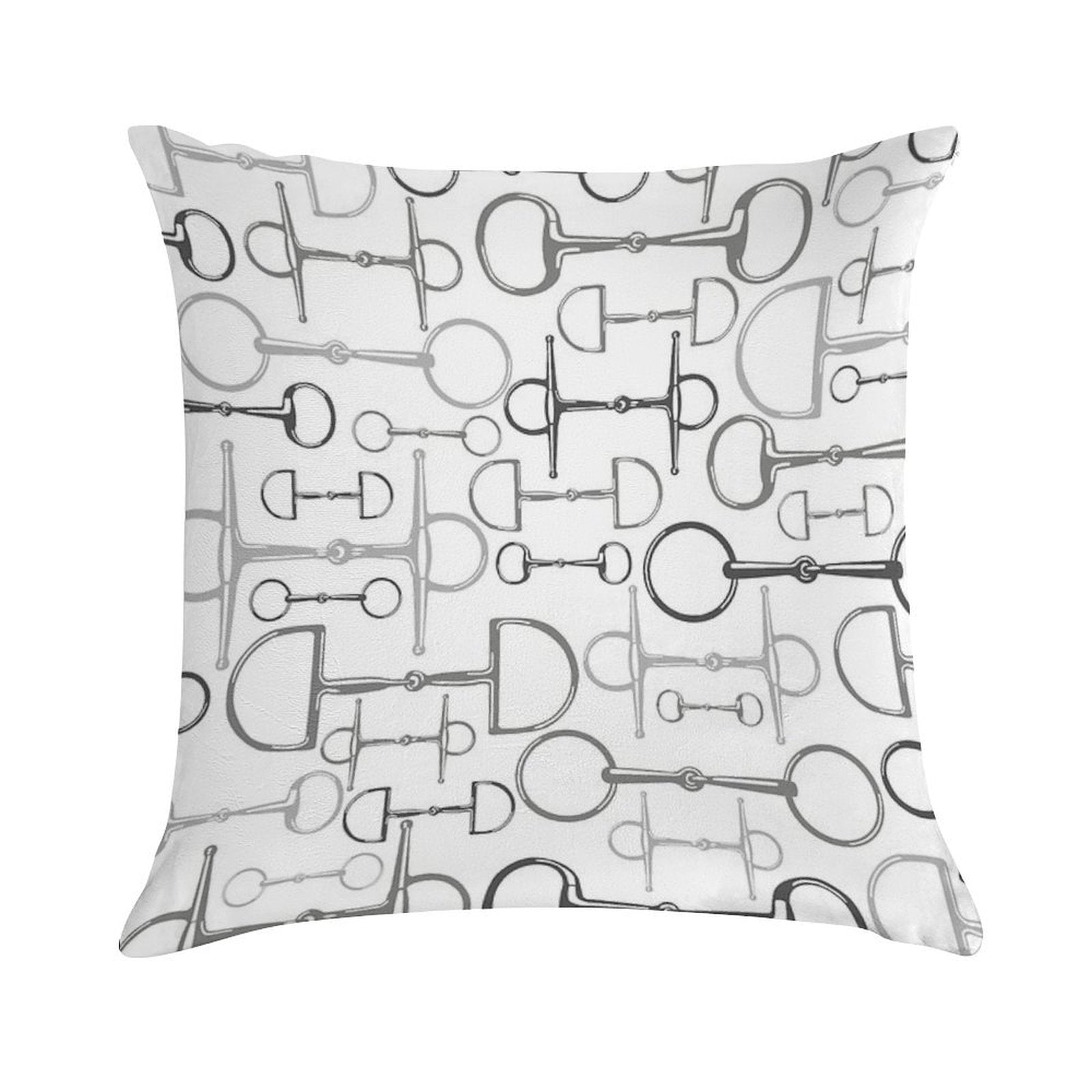 Snaffles Multi Gray Soft Short Plush Fabric Throw Pillow