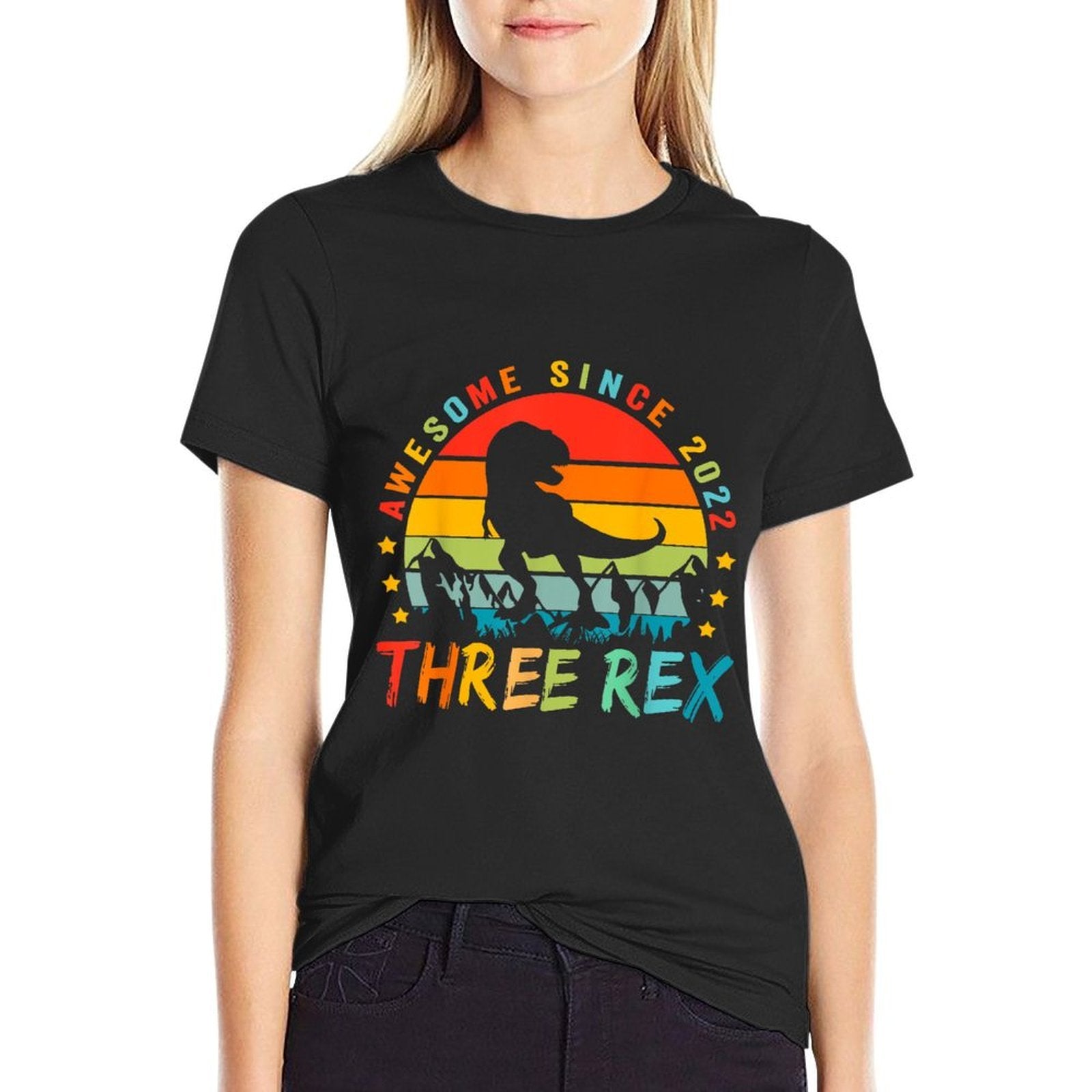 Three Rex 3rd Birthday Third Dinosaur 3 Year Old  Eco-friendly Material T-Shirt