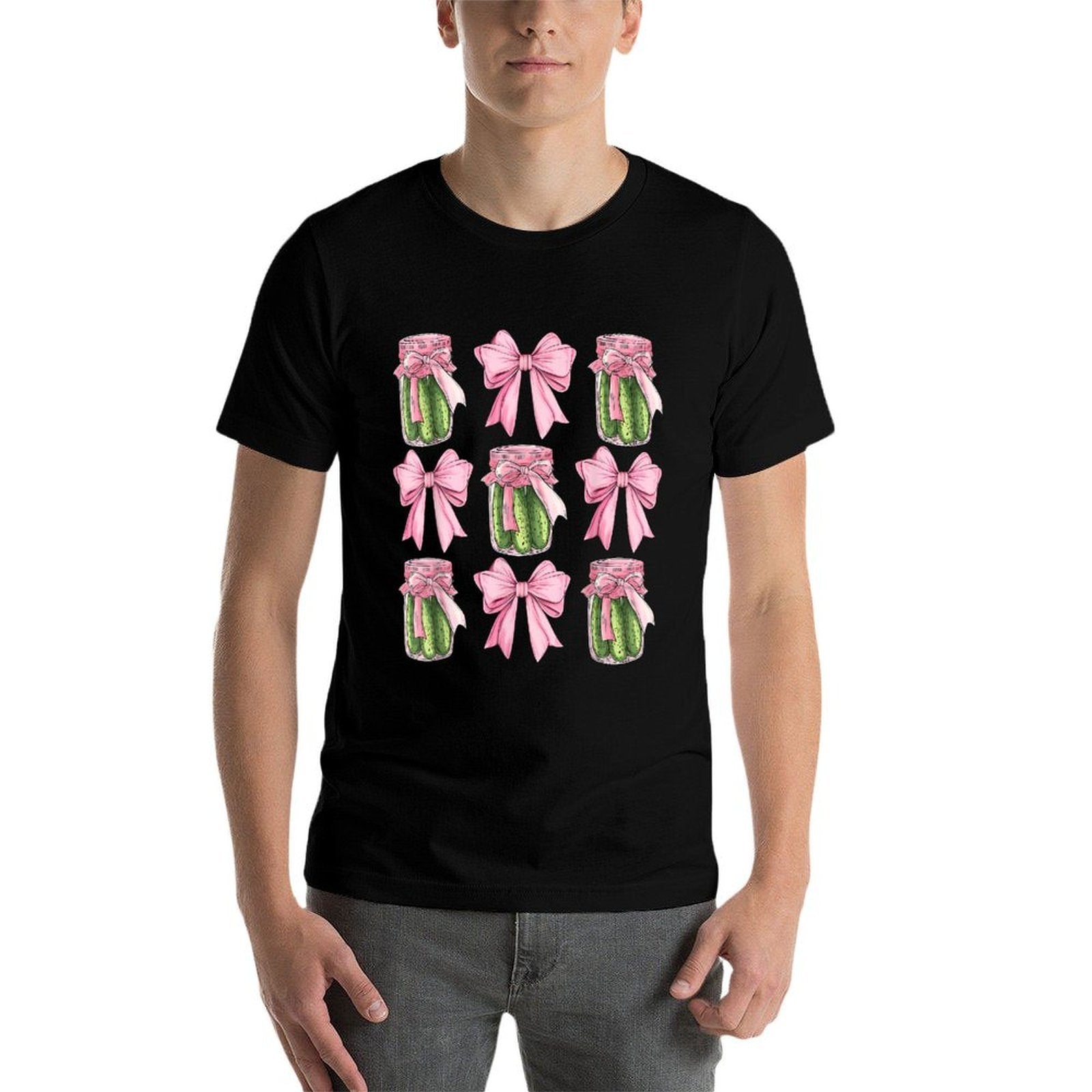 Canned Pickle Coquette Bows With Cute Pickle Jar Girl Women  Eco-friendly Material T-Shirt