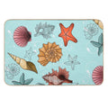 Marine Theme, Sea, Background, Beach, Summer, Ornament, Underwater, Starfish, Shells  Stain-Proof Bath Mat