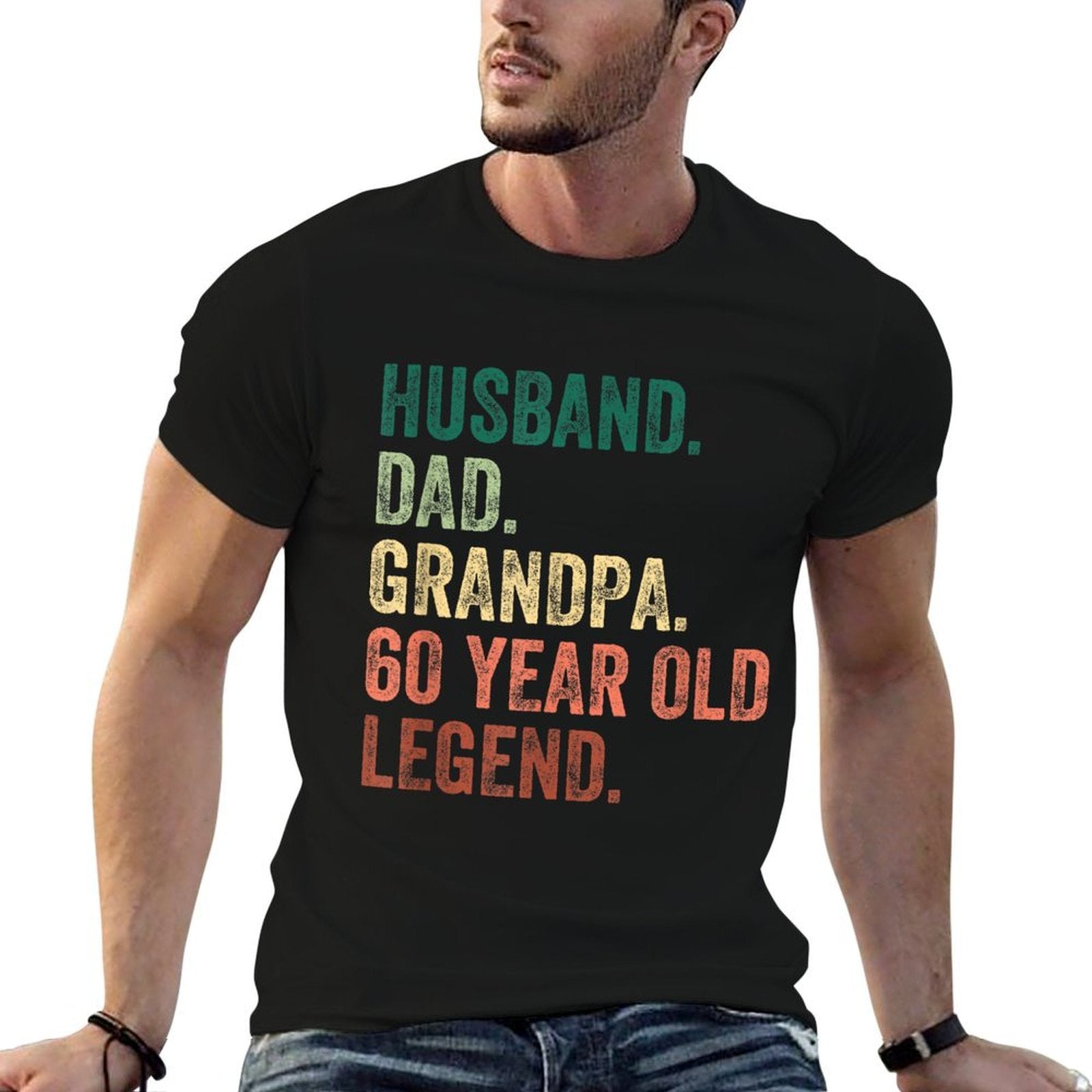 Husband Dad Grandpa 60 Year Old Legend 60th Birthday  Summer-ready Fabric T-Shirt