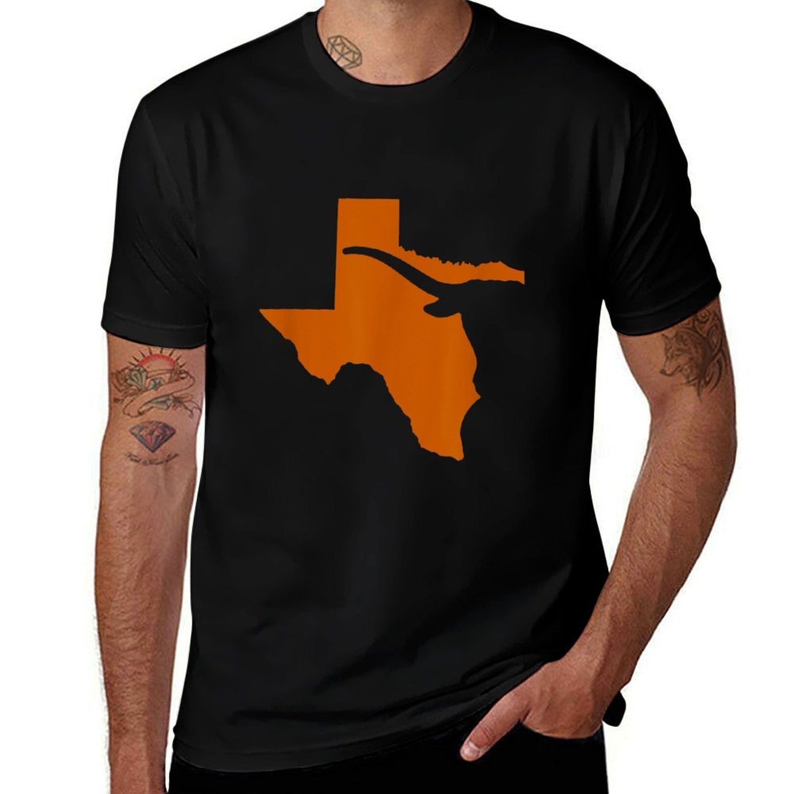 Texas Map TX Double Horn Texas Pride State Design  High-quality Stitching T-Shirt