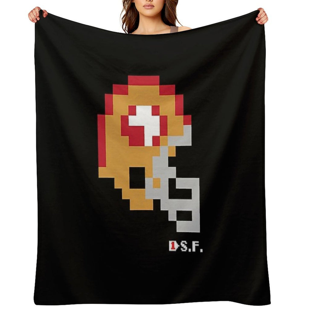 San Francisco Tecmo Bowl Helmet Shrink-resistant Throw Blanket