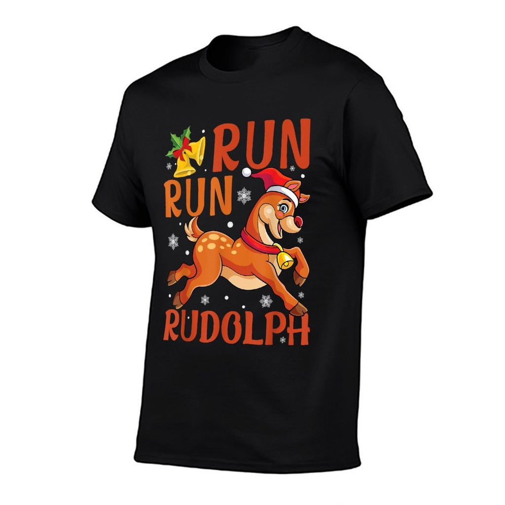 Run Run Rudolph Christmas 5K 10K Holiday Team Running  Wrinkle-resistant T-Shirt