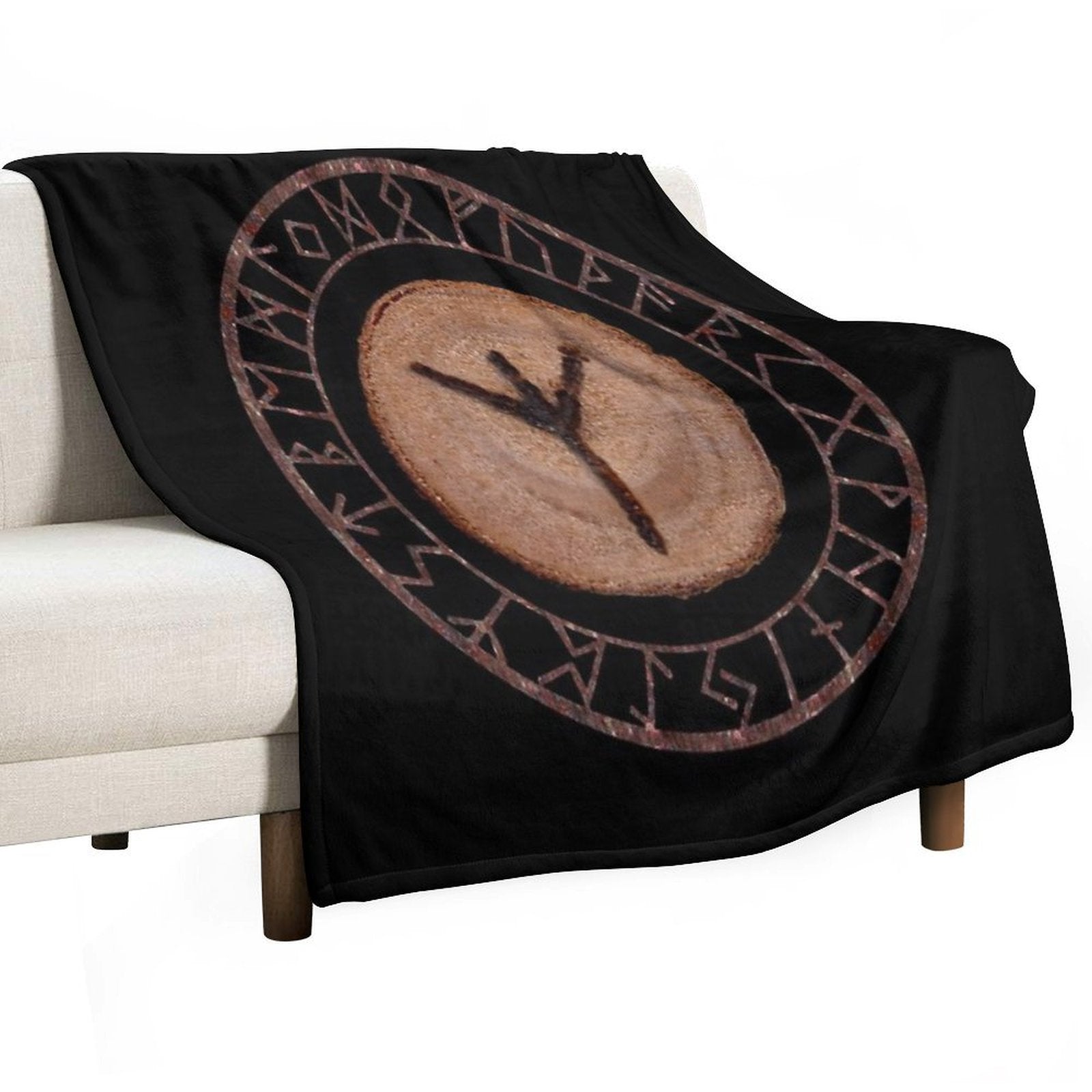 Algiz Elder Futhark Rune Versatility Throw Blanket