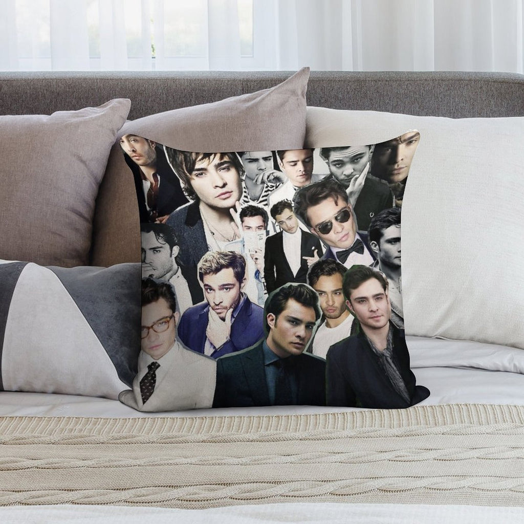 Ed Westwick Collage Soft Luxury Feel Throw Pillow