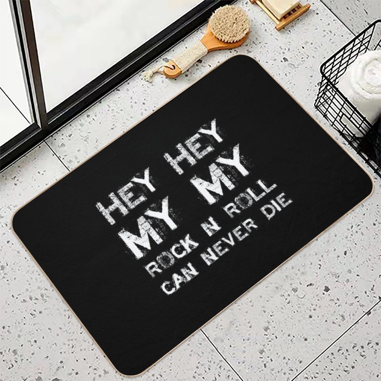 HEY HEY MY MY  High-Traffic Bath Mat