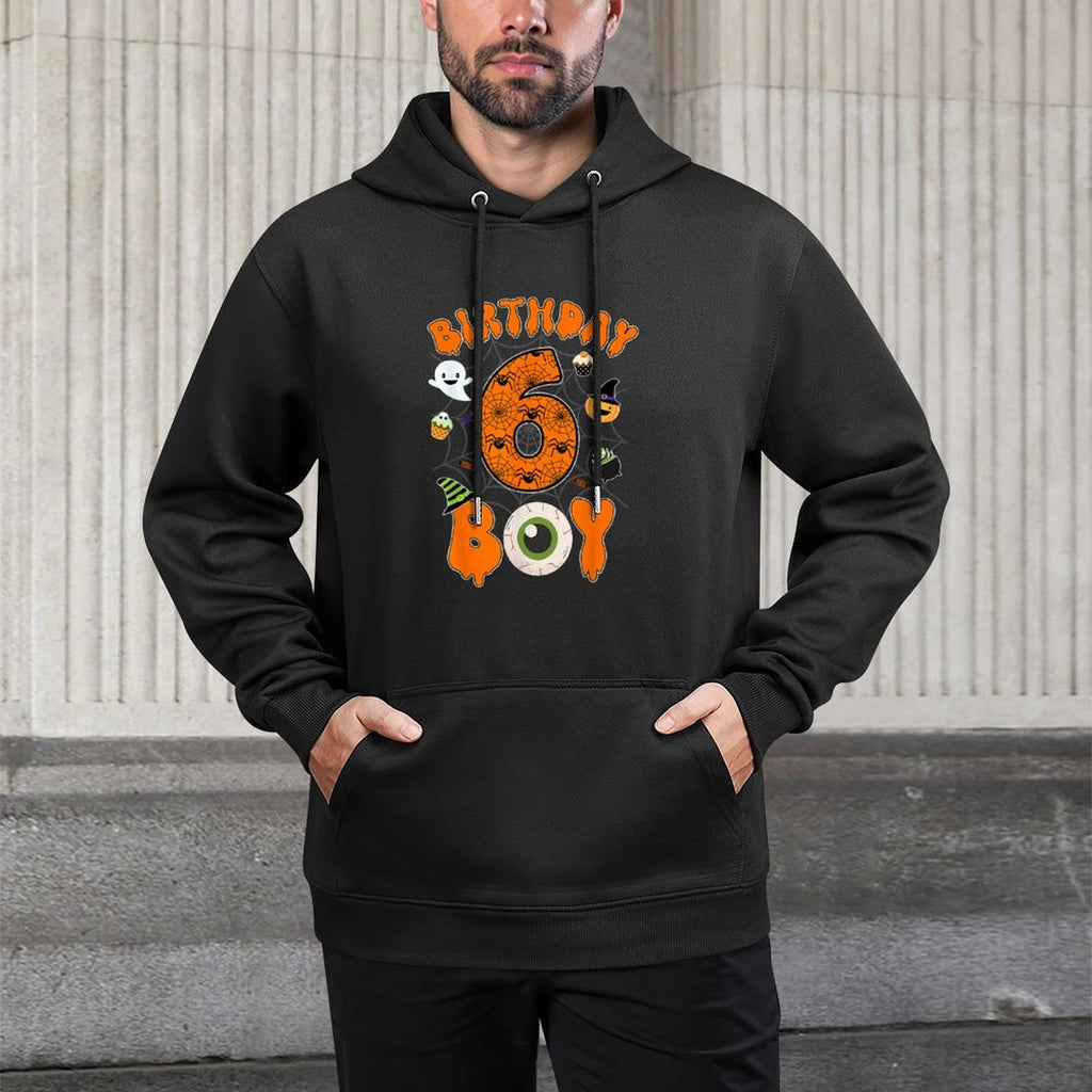 6th Birthday Halloween Spider Theme Party 6 Year Old Boys Versatile Streetwear Hoodie