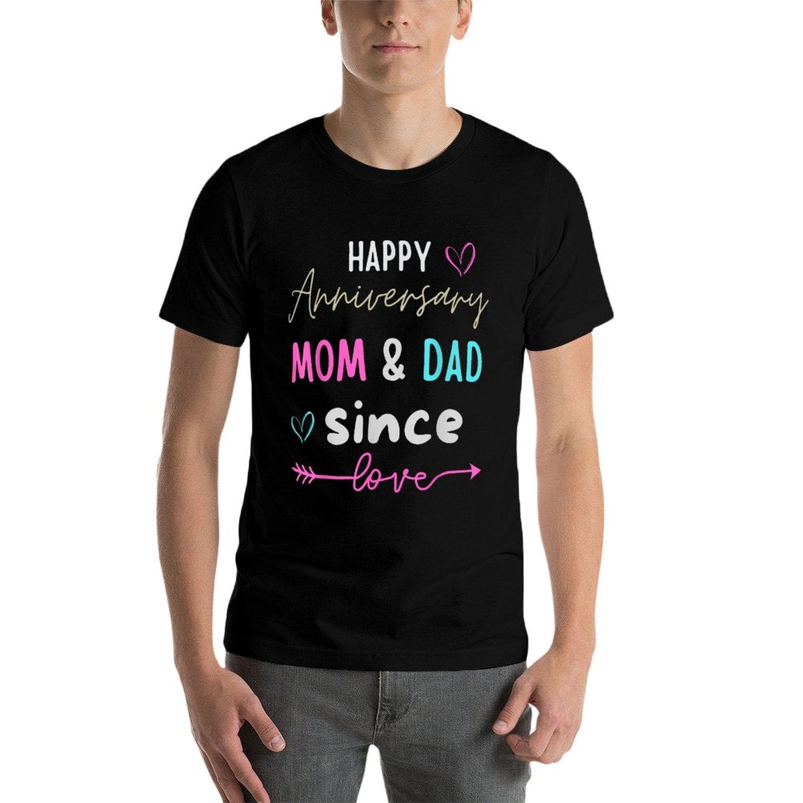 A Cute Family Parents Day Happy Anniversary Mom And Dad  Relaxed-fit T-Shirt