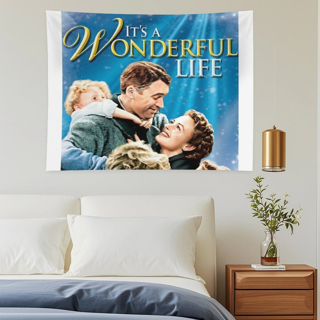 Vintage It's A Wonderful Life Vintage Classic Movie 1940s Tapestry