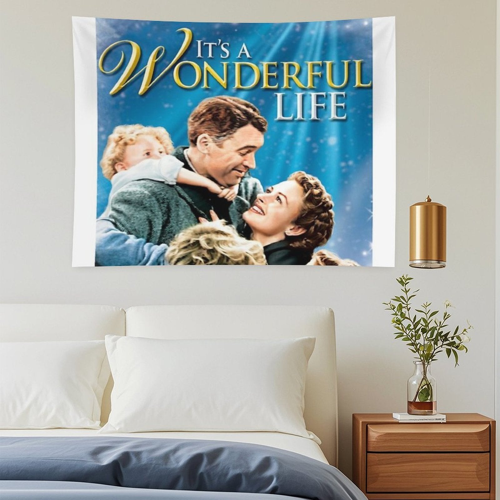 Vintage It's A Wonderful Life Vintage Classic Movie 1940s Tapestry