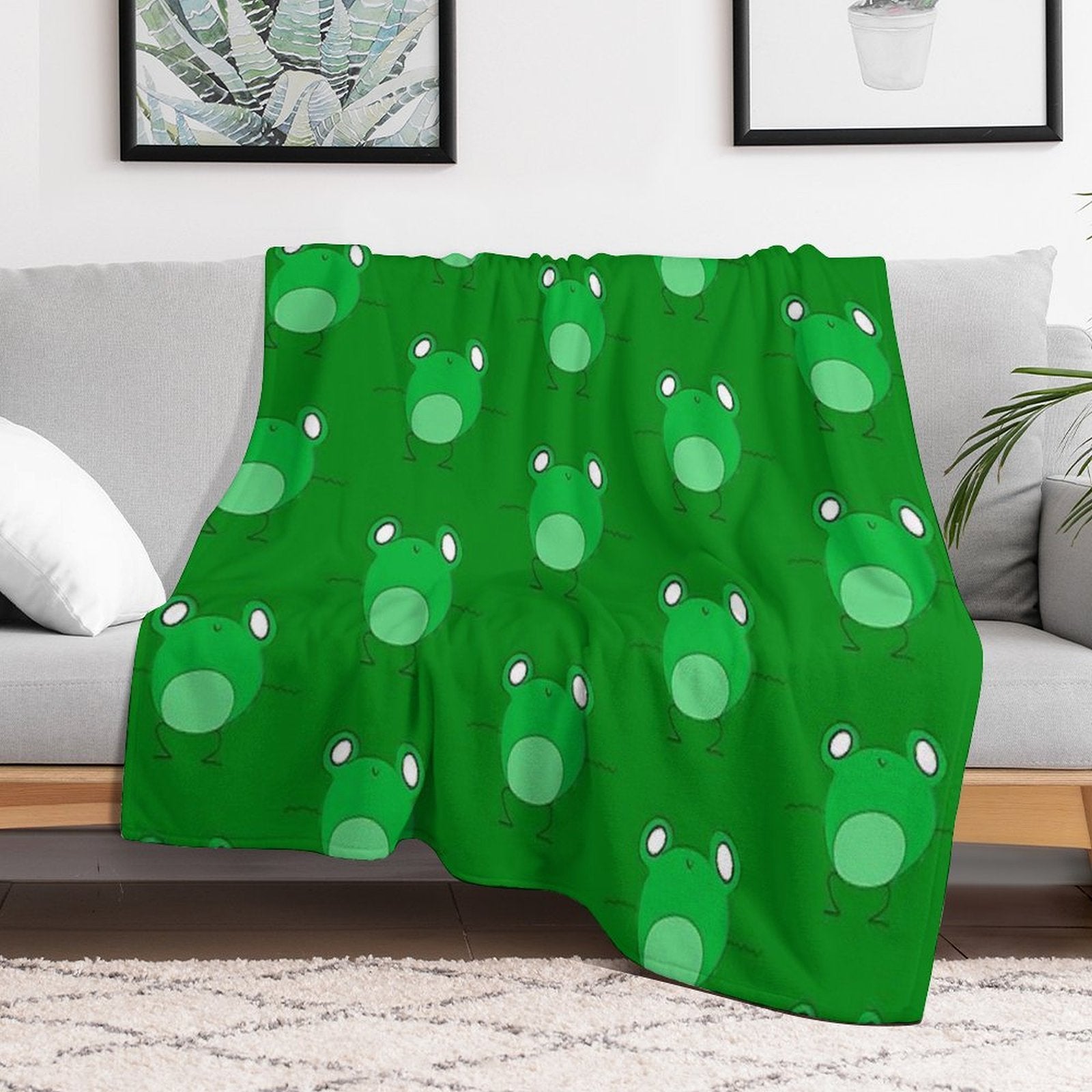 Frog Dancing Eco-conscious Throw Blanket