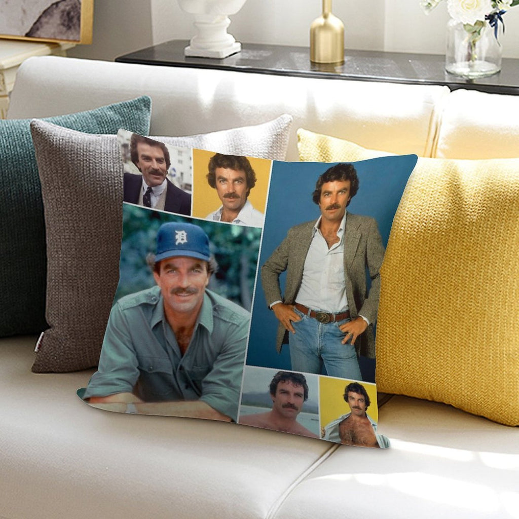 Tom Selleck Soft Anti-Pilling Throw Pillow