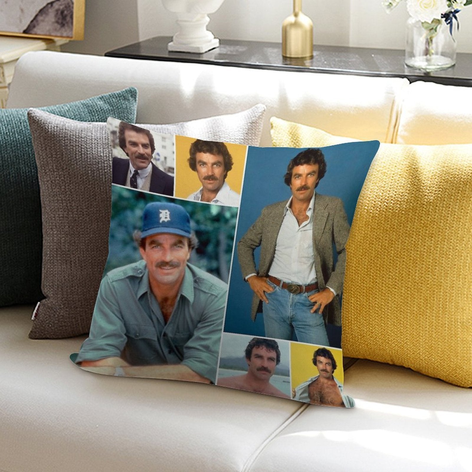 Tom Selleck Soft Anti-Pilling Throw Pillow