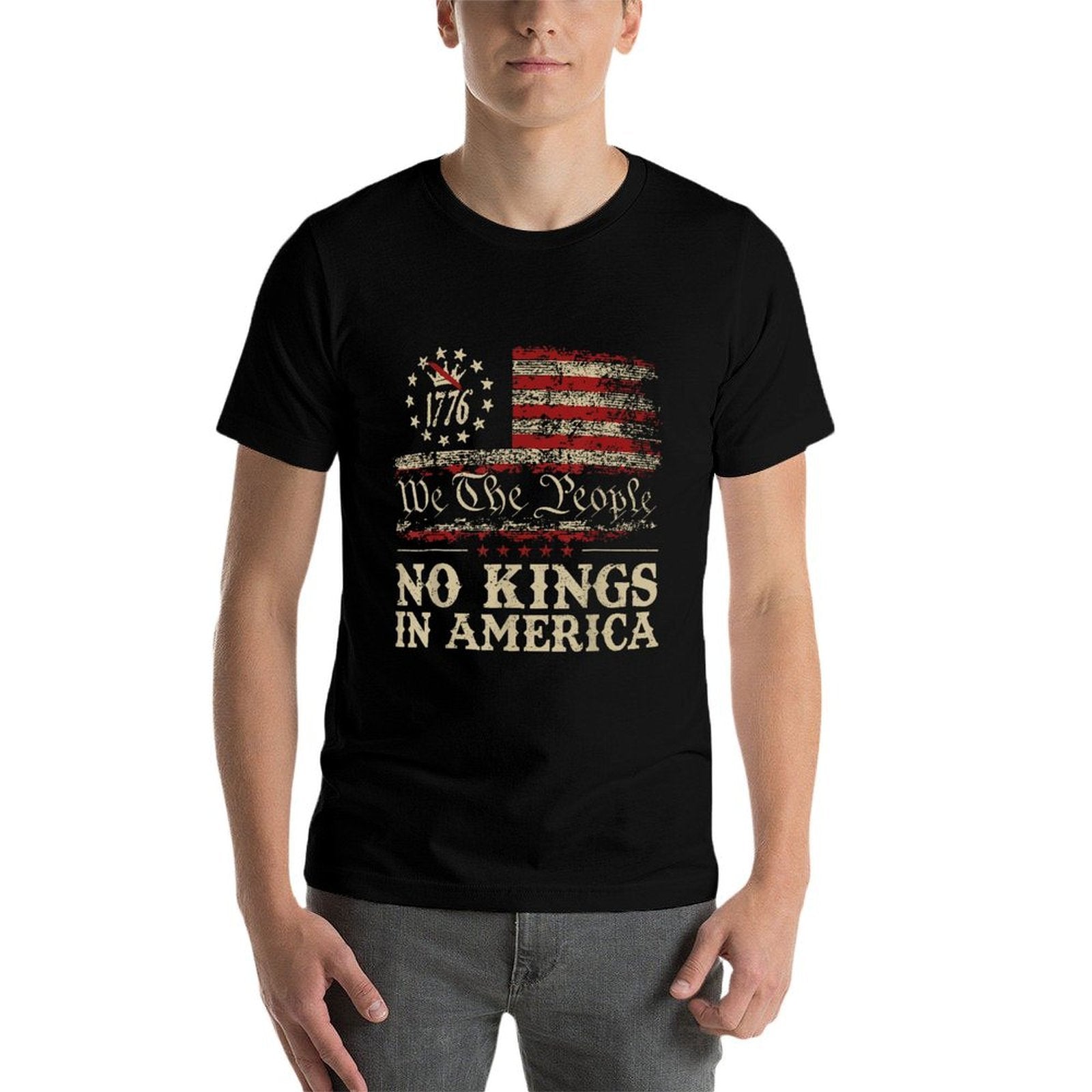 No Kings In America We The People Political Men Women  Wrinkle-resistant T-Shirt