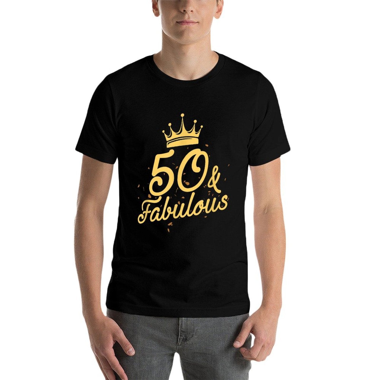 50 And Fabulous 50th Birthday Party Crown  Oversized Silhouette T-Shirt