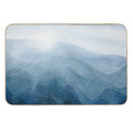 Blue Sunrise in The Mountains, Dawn, Abstract Watercolor  Rapid-Drying Bath Mat