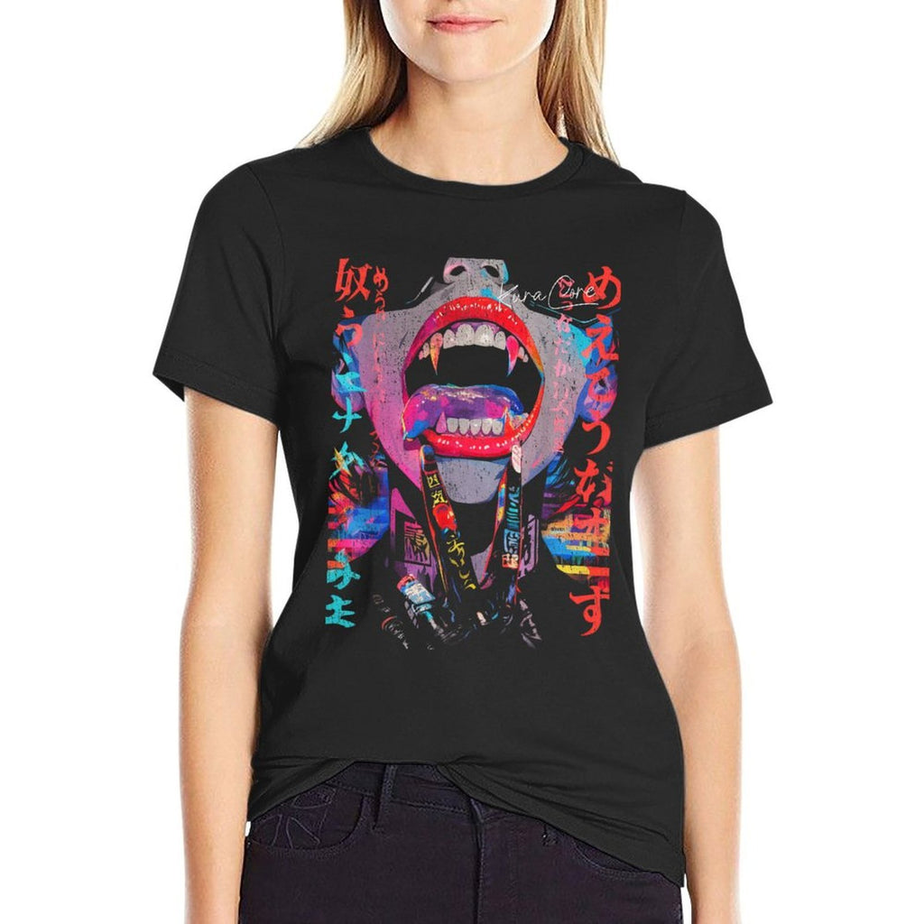 Japanese Streetwear Cyberpunk Y2K Retro Techwear Manga Anime  Relaxed-fit T-Shirt