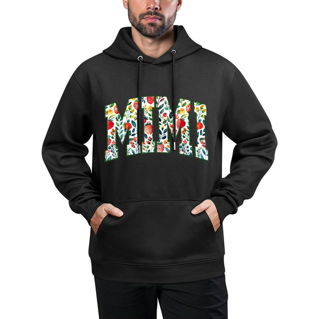 Floral Strawberry Mimi Christmas Grandma To Be Mothers Day Cotton-Polyester Blend Hoodie